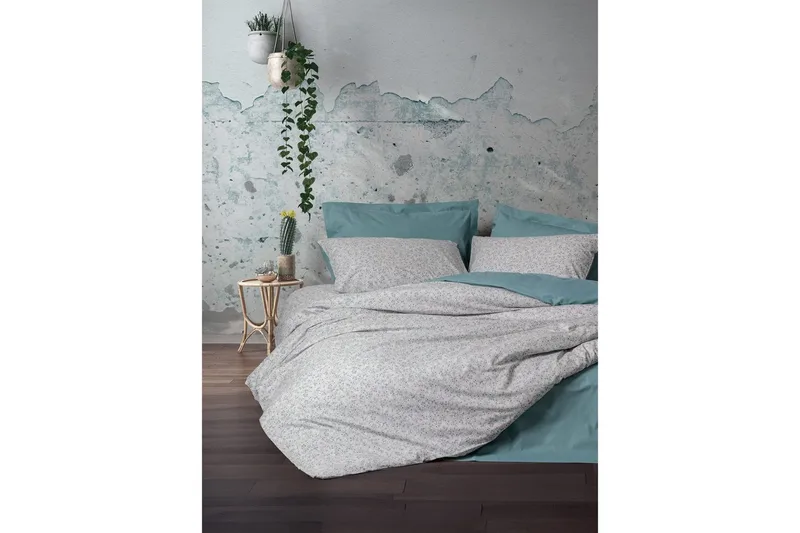 Ranforce dobbeltdynebetrækssæt Kiku Mint, Mintgrøn