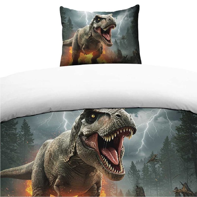 Sengetøj enkeltseng 2-delt sæt Dinosaur, undefined