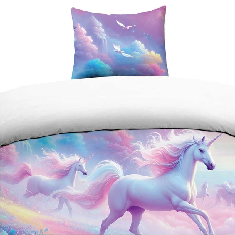 Sengetøj enkeltseng 2-delt sæt Unicorns, undefined