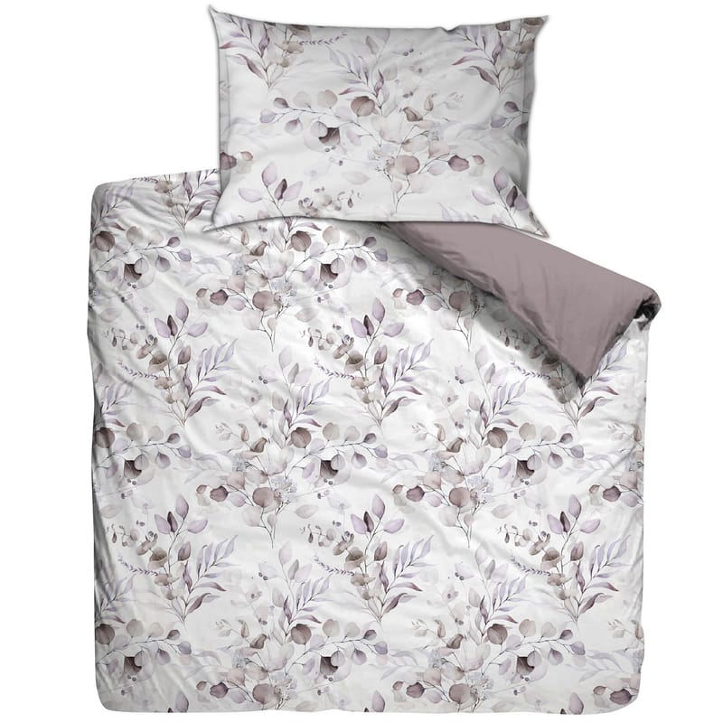 Tharion sengesæt 140x200 cm - Nadia Lilla Hvid - Tekstiler - Sengetøj - Sengesæt & dynesæt