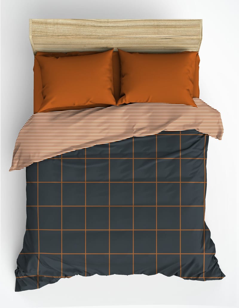 Wilmaake sengesæt 240x220 cm - Kanel Mørkeblå - Tekstiler - Sengetøj - Sengesæt & dynesæt