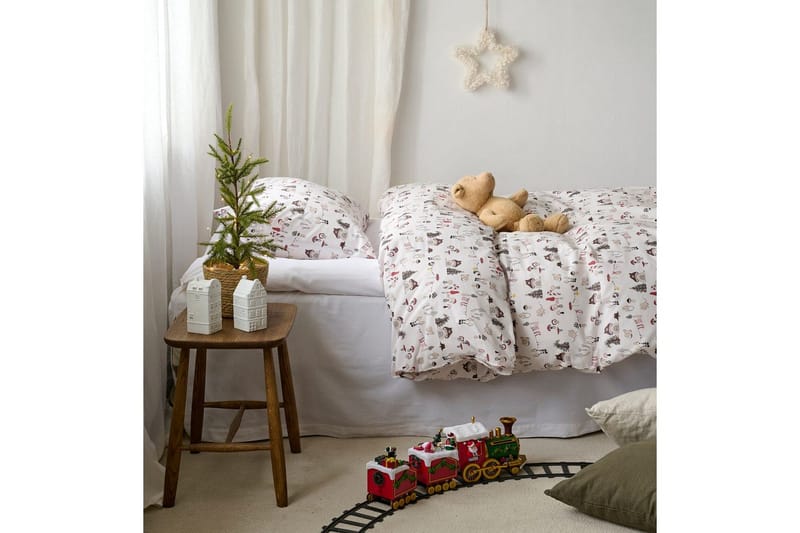 Sengesæt Enkeltseng 2-Del Fingal Jul Hvid - Hvid - Tekstiler - Sengetøj - Sengesæt & dynesæt