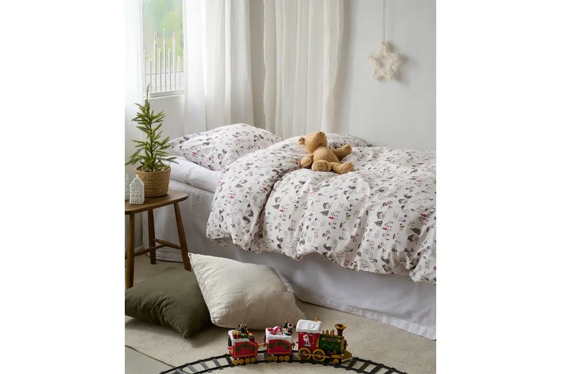 Sengesæt Enkeltseng 2-Del Fingal Jul Hvid - Hvid - Tekstiler - Sengetøj - Dyne