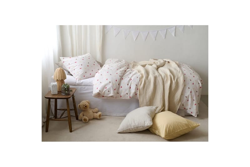 Sengesæt Enkeltseng 2-Del Hjärttrud - Beige - Tekstiler - Sengetøj - Sengesæt & dynesæt