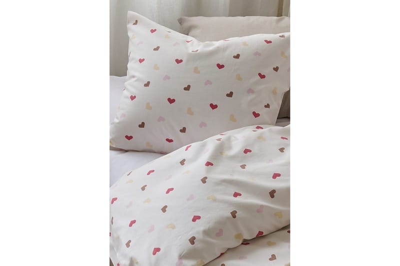 Sengesæt Enkeltseng 2-Del Hjärttrud - Beige - Tekstiler - Sengetøj - Sengesæt & dynesæt
