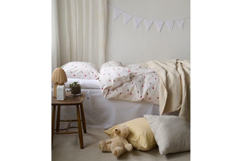 Sengesæt Enkeltseng 2-Del Hjärttrud - Beige - Tekstiler - Sengetøj - Sengesæt & dynesæt