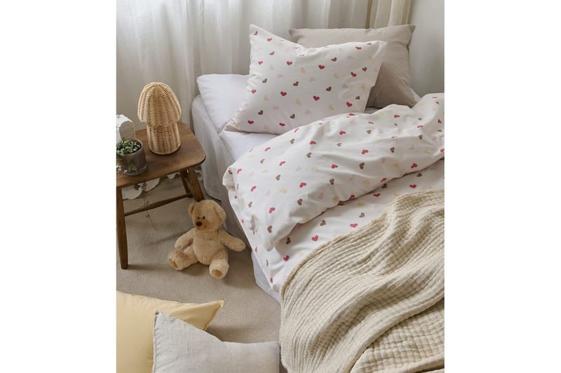 Sengesæt Enkeltseng 2-Del Hjärttrud - Beige - Tekstiler - Sengetøj - Sengesæt & dynesæt