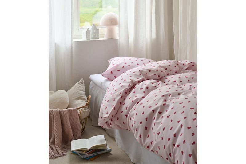 Sengesæt Enkeltseng 2-Del Hjärttrud - Lyserød - Tekstiler - Sengetøj - Dyne