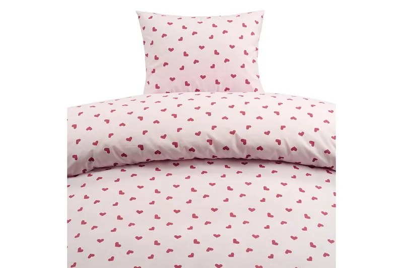Sengesæt Enkeltseng 2-Del Hjärttrud - Lyserød - Tekstiler - Sengetøj - Dyne