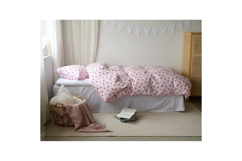Sengesæt Enkeltseng 2-Del Hjärttrud - Lyserød - Tekstiler - Sengetøj - Sengesæt & dynesæt