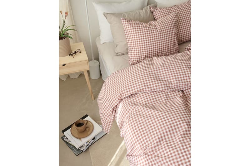 Sengesæt Enkeltseng 2-Del Märta Ruta - Brun - Tekstiler - Sengetøj - Sengesæt & dynesæt