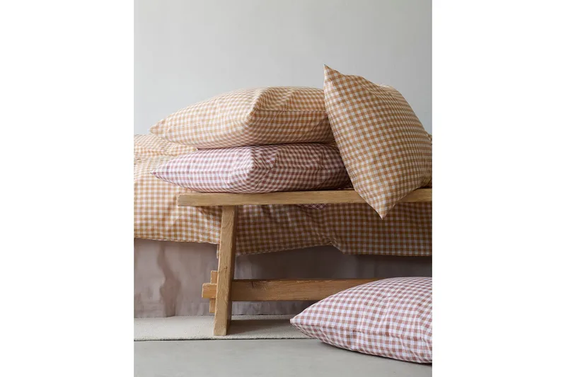 Sengesæt Enkeltseng 2-Del Märta Ruta - Brun - Tekstiler - Sengetøj - Dyne