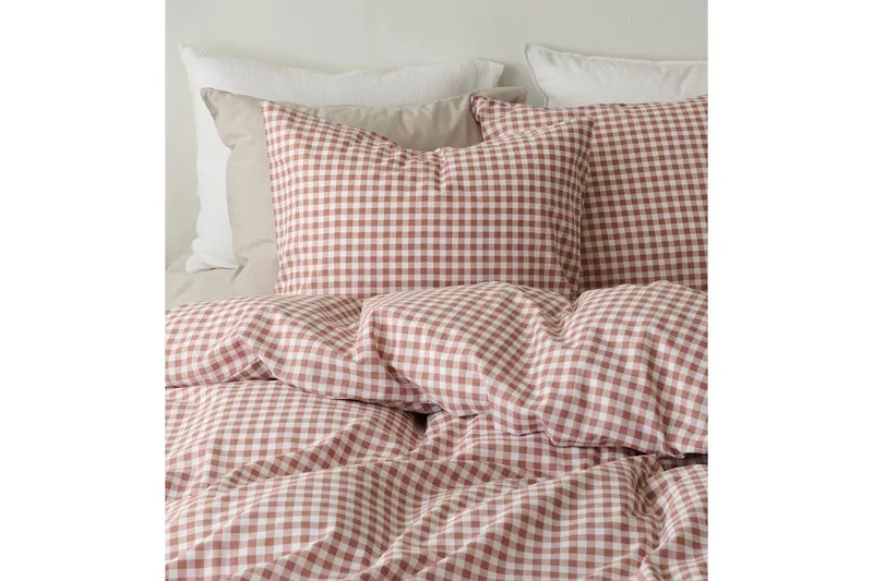 Sengesæt Enkeltseng 2-Del Märta Ruta - Brun - Tekstiler - Sengetøj - Dyne