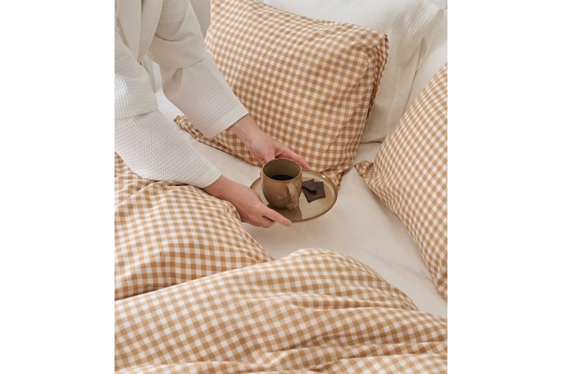 Sengesæt Enkeltseng 2-Del Märta Ruta - Gul - Tekstiler - Sengetøj - Dyne