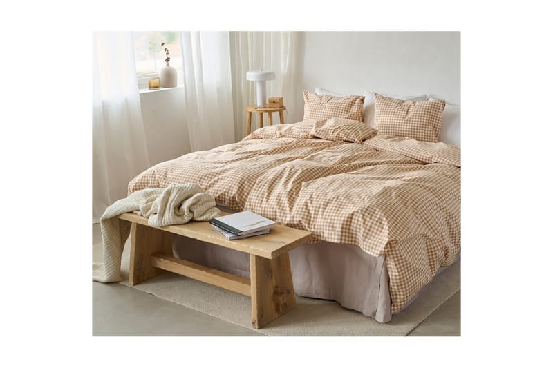 Sengesæt Enkeltseng 2-Del Märta Ruta - Gul - Tekstiler - Sengetøj - Dyne