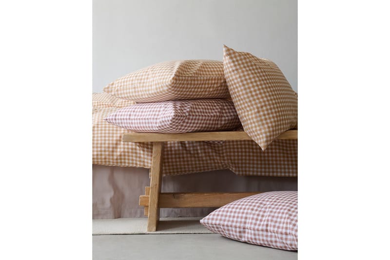 Sengesæt Enkeltseng 2-Del Märta Ruta - Gul - Tekstiler - Sengetøj - Dyne