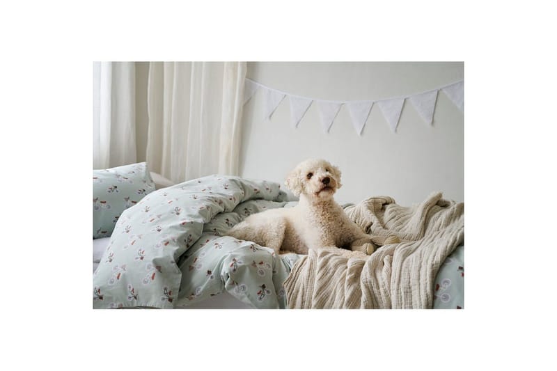 Sengesæt Enkeltseng 2-Del Plingeling Grøn - Grøn - Tekstiler - Sengetøj - Dyne