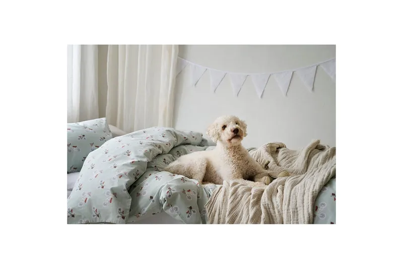 Sengesæt Enkeltseng 2-Del Plingeling Grøn - Grøn - Tekstiler - Sengetøj - Sengesæt & dynesæt