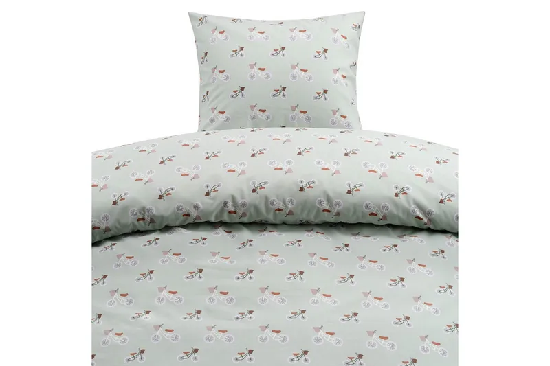 Sengesæt Enkeltseng 2-Del Plingeling Grøn - Grøn - Tekstiler - Sengetøj - Sengesæt & dynesæt