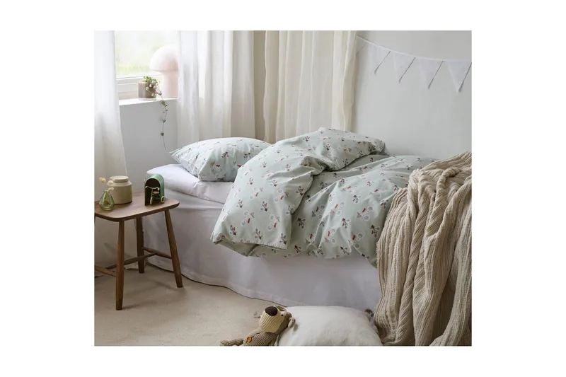 Sengesæt Enkeltseng 2-Del Plingeling Grøn - Grøn - Tekstiler - Sengetøj - Sengesæt & dynesæt