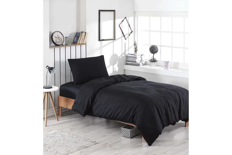 EnLora Home Sengesæt Enkelt 3-delt, Sort