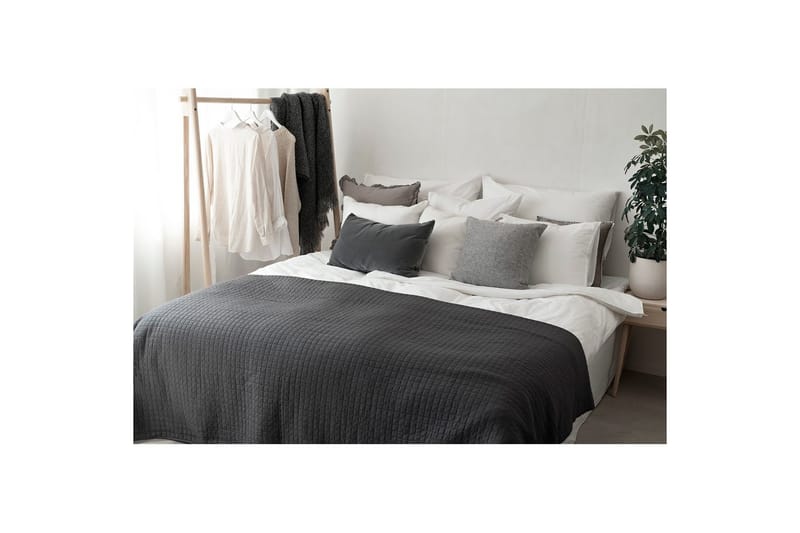 Sengetæppe 250 x 250 cm Grå - Grå - Tekstiler - Sengetøj - Sengetæppe