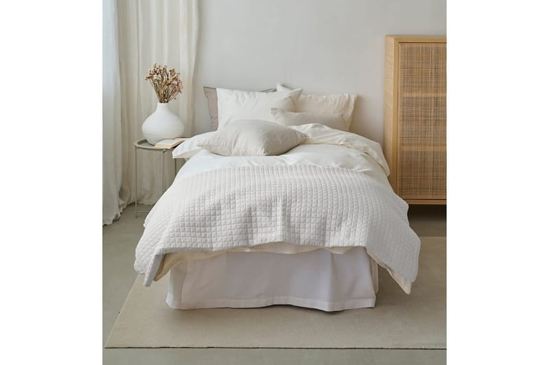 Sengetæppe 250 x 250 cm Hvid - Hvid - Tekstiler - Sengetøj - Sengetæppe