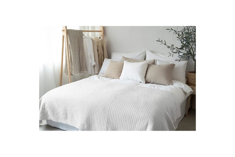 Sengetæppe 250 x 250 cm Hvid - Hvid - Tekstiler - Sengetøj - Sengetæppe