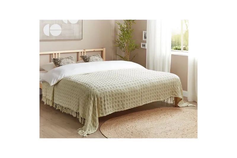 Sengetæppe Bere Hvid, 220x240 cm - Hvid, 220x240 cm - Tekstiler - Sengetøj - Sengetæppe - Sengetæppe enkeltseng