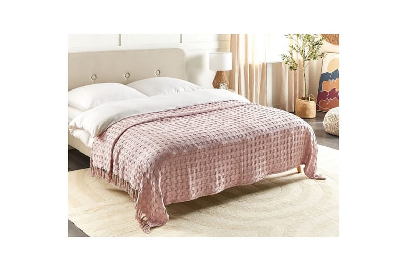 Sengetæppe Bere Rosa, 200x220 cm - Rosa, 200x220 cm - Tekstiler - Sengetøj - Sengetæppe - Sengetæppe dobbeltseng