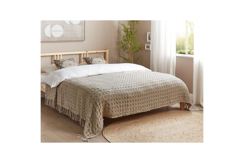 Sengetæppe Bere Taupe, 220x240 cm - Taupe, 220x240 cm - Tekstiler - Sengetøj - Sengetæppe - Sengetæppe enkeltseng