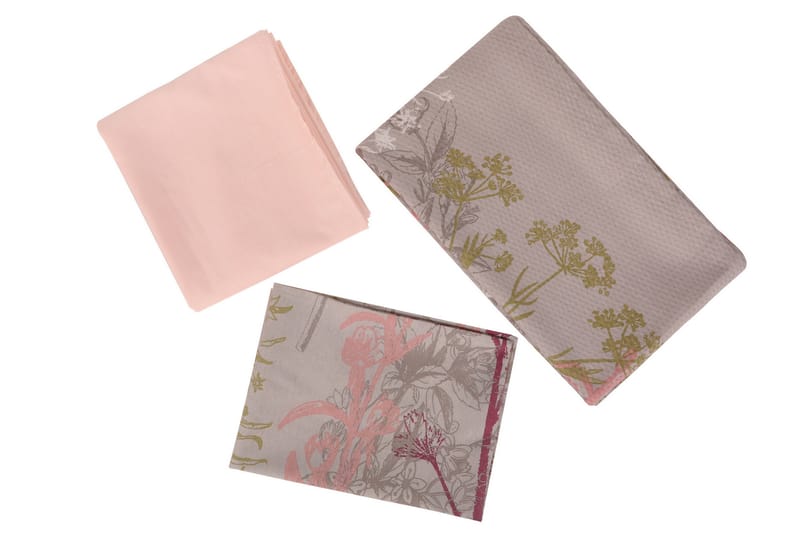 Eponj Home Sengetæppe Dobbelt 200x235+Lagen+2 Pudebetræk - Beige/Rød/Lyserød/Grøn - Tekstiler - Sengetøj - Sengetæppe