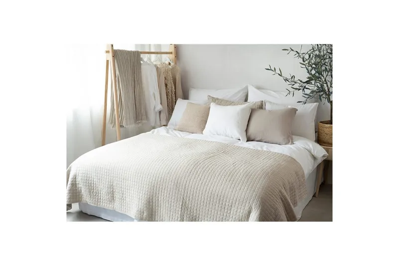 Sengetæppe Borganäs of Sweden - 250 x 250 cm, Linned - Tekstiler - Sengetøj - Sengetæppe - Sengetæppe enkeltseng