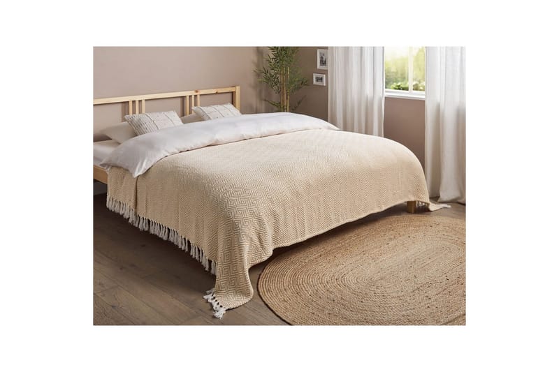 Sengetæppe Toutli Beige, 220x240 cm - Beige, 220x240 cm - Tekstiler - Sengetøj - Sengetæppe - Sengetæppe dobbeltseng