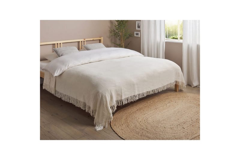 Sengetæppe Yerbent Hvid, 200x220 cm - Hvid, 200x220 cm - Tekstiler - Sengetøj - Sengetæppe - Sengetæppe enkeltseng