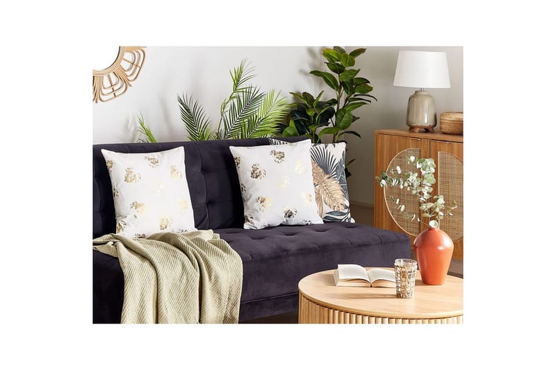 Pyntepuder Goldenrod sæt af 2 Hvid/guld - Hvid/guld - Tekstiler - Sengetøj - Sovepude - Inderpuder