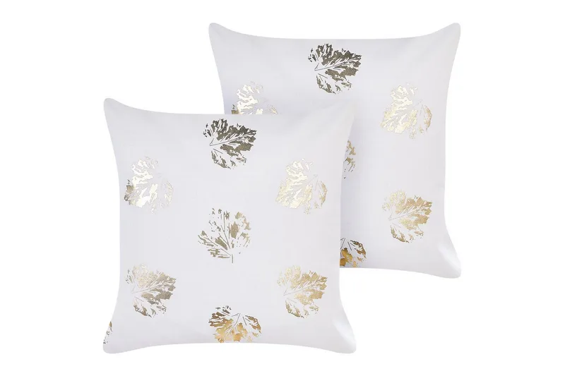 Pyntepuder Goldenrod sæt af 2 Hvid/guld, Hvid/guld