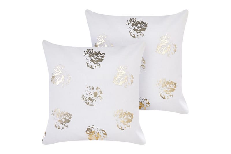 Pyntepuder Goldenrod sæt af 2 Hvid/guld, Hvid/guld