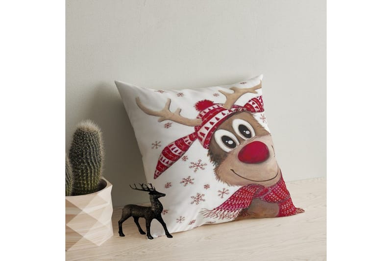 Salaro Inderpude 43x43 cm - Hvid/Rød - Tekstiler - Sengetøj - Sovepude - Inderpuder