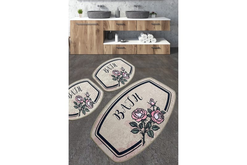 Nikhad Badeværelsestæppe 60x100 cm Rektangulær - Flerfarvet - Tekstiler - Tæpper - Badeværelsesmåtte