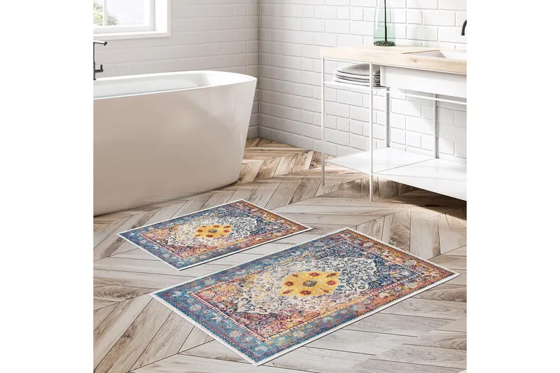 Pallvi Badeværelsestæppe 60x150 cm Rektangulær, Flerfarvet