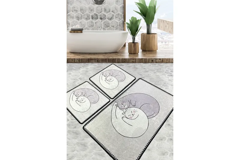 Parmeshwari Badeværelsestæppe 60x100 cm Rektangulær, Flerfarvet