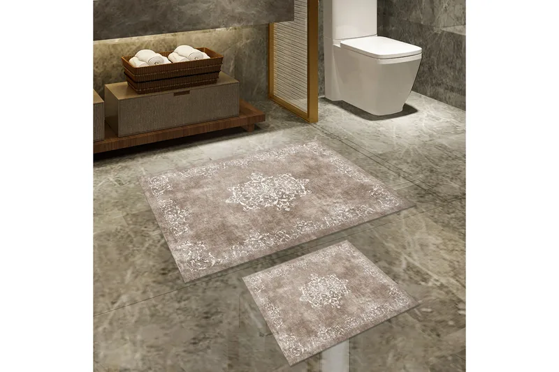 Panchuram Badeværelsestæppe 60x150 cm Rektangulær, Beige