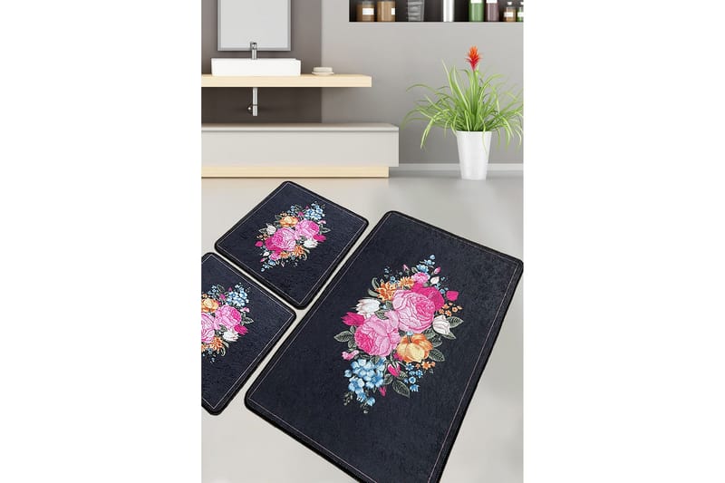 Nichatar Badeværelsestæppe 60x100 cm Rektangulært, Flerfarvet