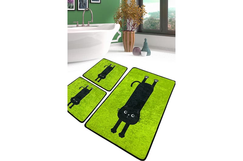 Angola Badeværelsestæppe 60x100 cm Rektangulær, Grøn