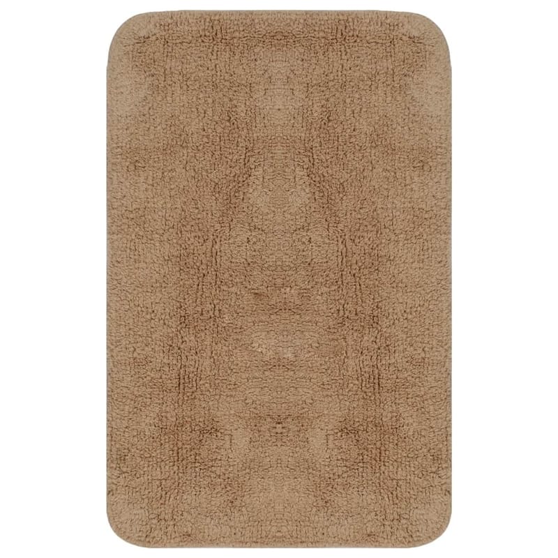 bademåttesæt i 2 dele stof beige - Beige - Tekstiler - Tæpper - Badeværelsesmåtte