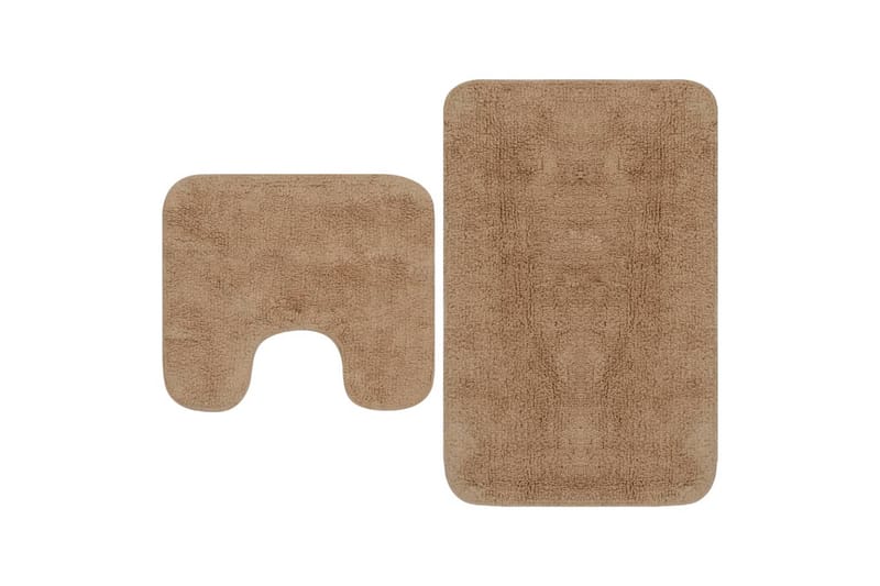 bademåttesæt i 2 dele stof beige - Beige - Tekstiler - Tæpper - Badeværelsesmåtte