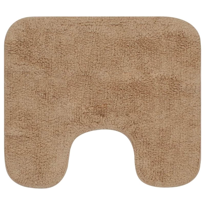 bademåttesæt i 2 dele stof beige - Beige - Tekstiler - Tæpper - Badeværelsesmåtte