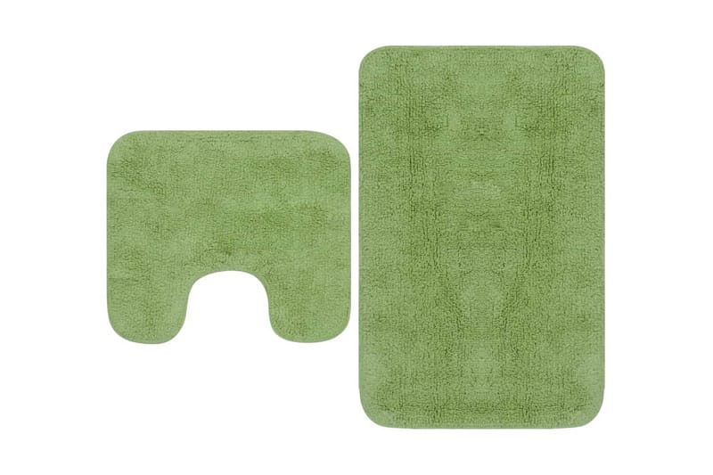 bademåttesæt i 2 dele stof grøn - Grøn - Badeværelsesmåtte