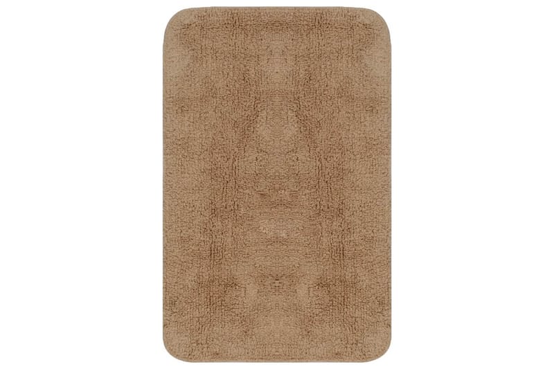 bademåttesæt i 3 dele stof beige - Beige - Tekstiler - Tæpper - Badeværelsesmåtte